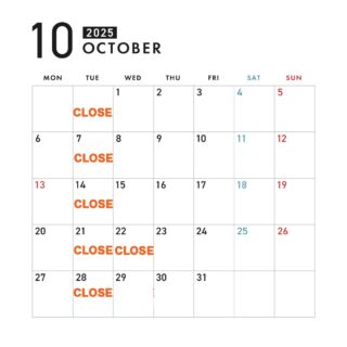 再訂正版 10月の営業スケジュール 10/29(水)は営業します!!